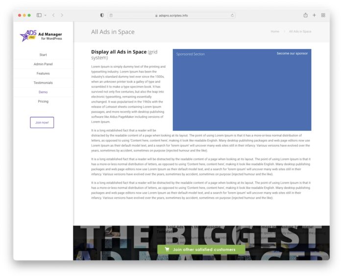 Ads Pro Plugin – Multi-Purpose WordPress Advertising Manager - Bild 1