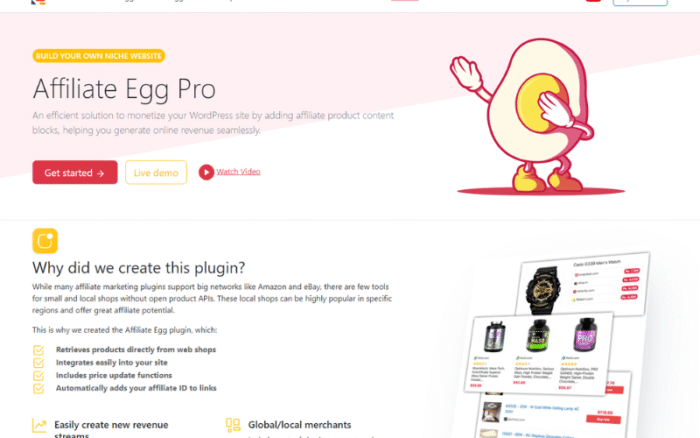 Affiliate Egg – Niche Affiliate Marketing WordPress Plugin - Bild 1
